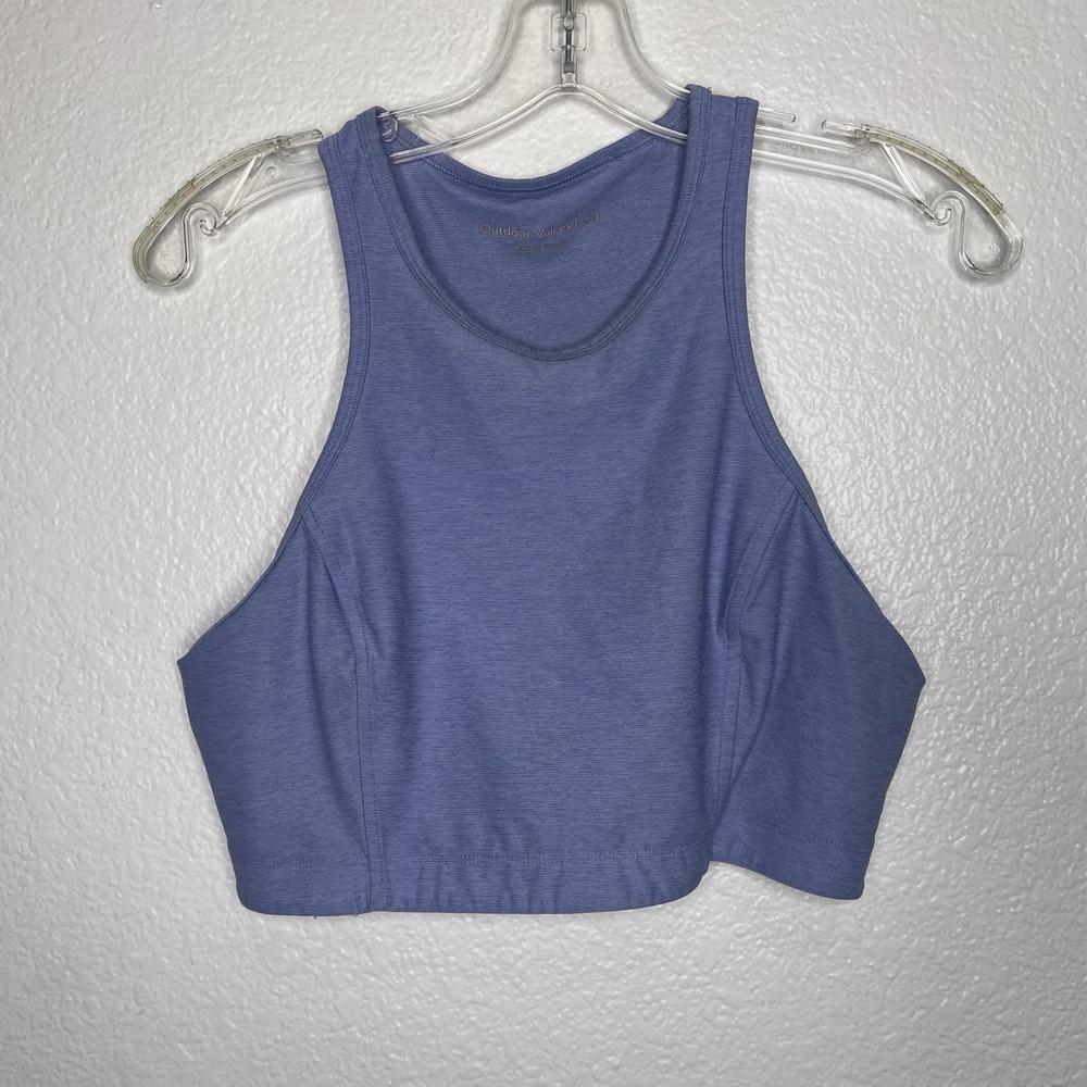 Outdoor Voices TechSweat Crop Top Blue Heather Racerback XL